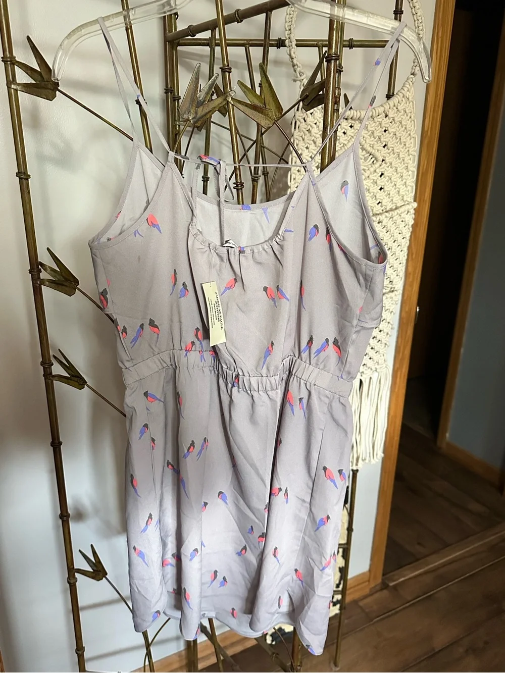 American Eagle Bird Pattern Sundress in Mauve- NWT Size M